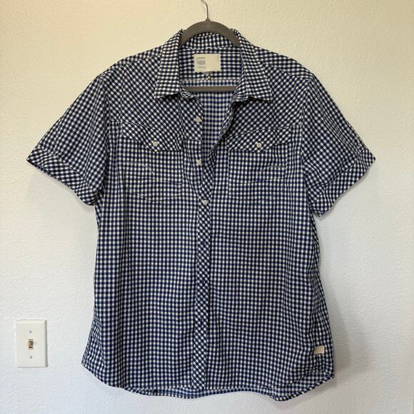 G-Star Other - G-Star Raw Men's Short Sleeve Arc 3D Shirt Gingham Check Button Up Blue XXL